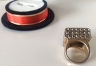 Vintage LIA SOPHIA Clear Rhinestone Crystal Square Gold Ring W/Box 5.75 — photo 4