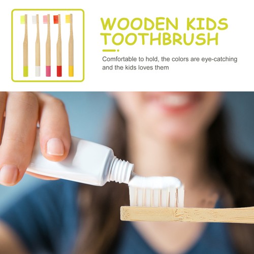 Juego de 5 cepillos de dientes de cerdas suaves de carbón de bambú para niños pequeños - Imagen 7 de 12