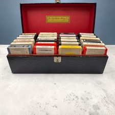 Lot of 23 Eight Track Tapes in Black Faux Alligator Case From Our Personal Coll.