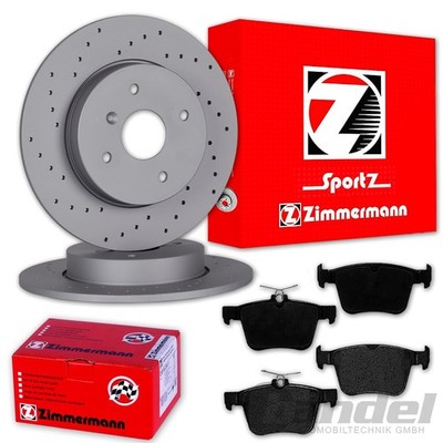 ZIMMERMANN BREMSSCHEIBEN + BELÄGE HINTEN für VW GOLF 7 PASSAT 3G TOURAN TIGUAN