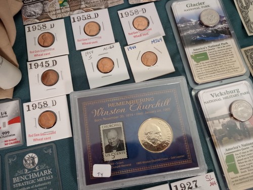 Huge Coin & Currency Lot .Gold,Silver, Platinum,Barber, Errors,Wheat,OBW, Proof - Picture 11 of 24