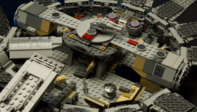 Lego 75105 Millennium Falcon Used W/ 3 Minifigures Rey(cracked torso) Fin BB8 