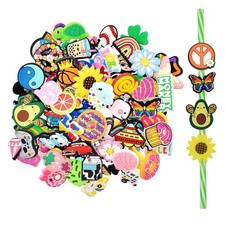 Bulk Straw Topper Random Different 30Pack Straw Charms for Tumbler Straws Cut...