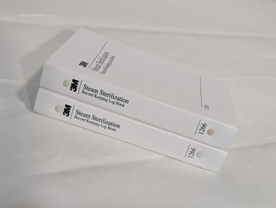 Lot of 2 binders 3M 1266 Steam Sterilization Record Keeping Log Book