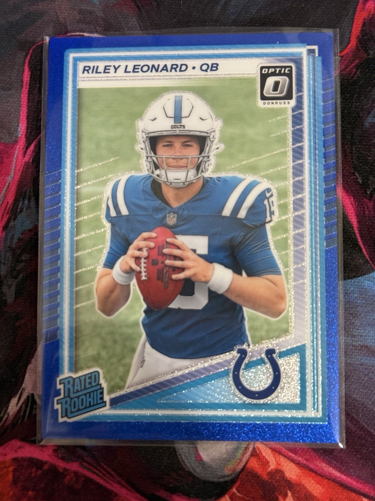2025 Optic Riley Leonard Blue Glitter Rated Rookie #255 SSP
