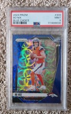 2024 Panini Prizm Bo Nix Blue Scope Choice /15 PSA 9 #309 Rookie RC