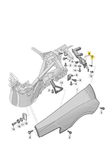 2017-2023 Audi R8 4S Rear Right Mount Plate Bracket Support Assembly Gray OEM