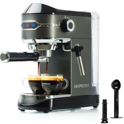 Mixpresso Espresso Maker, 15 Bar, Milk Frother, Fast Heating, 37oz Tank, Black