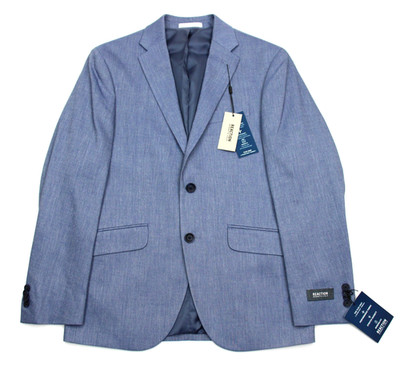 Kenneth Cole Reaction Blazer Mens 38 L Light Blue Techni-Cole Flex Coat Jacket