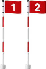 Golf Flagstick 6Ft, Golf Pin Flag Hole Cup Set Putting Green Flags and Poles Num