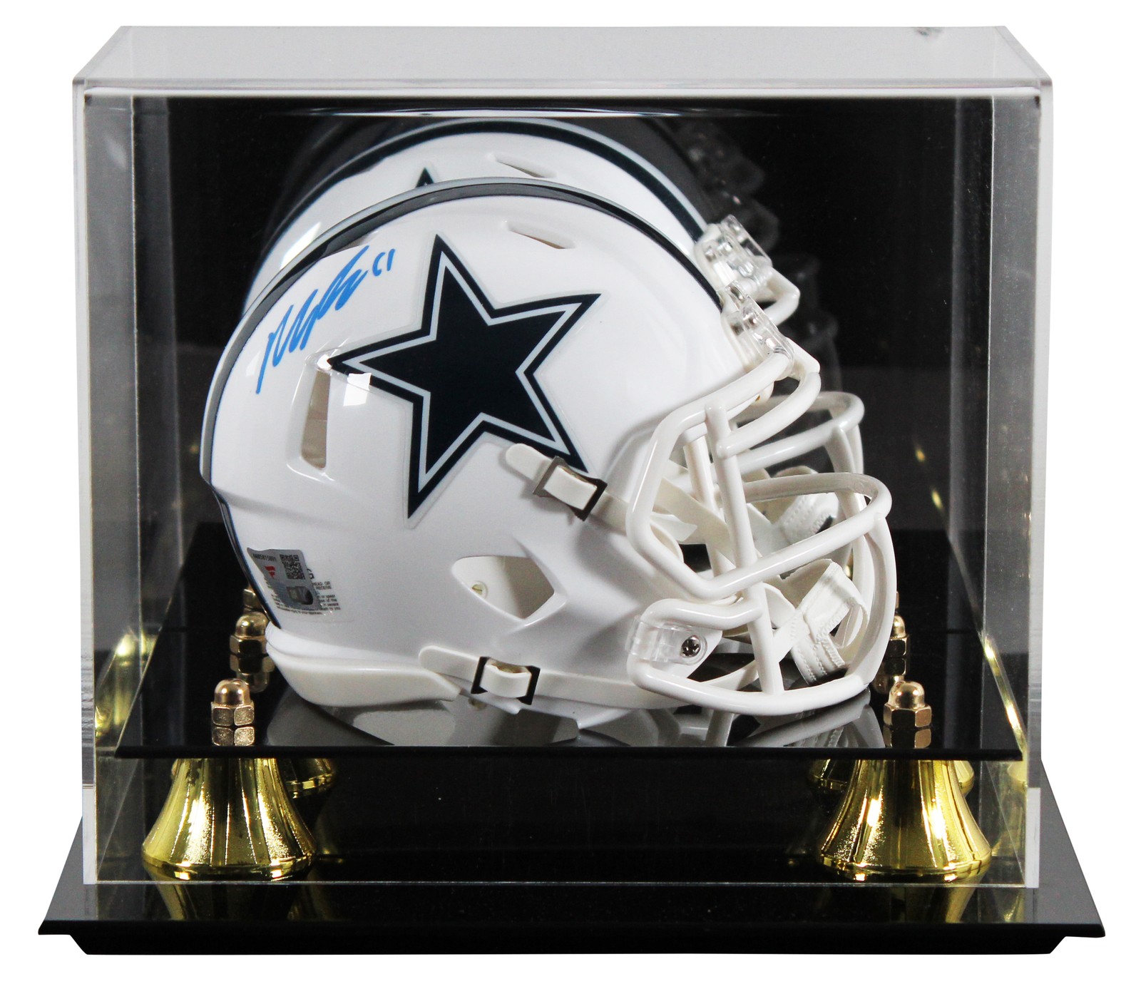 Micah Parsons Autographed Signed Dallas Cowboys Cowboys 2022 Alt White Speed Mini Helmet W/ Case Fanatics 