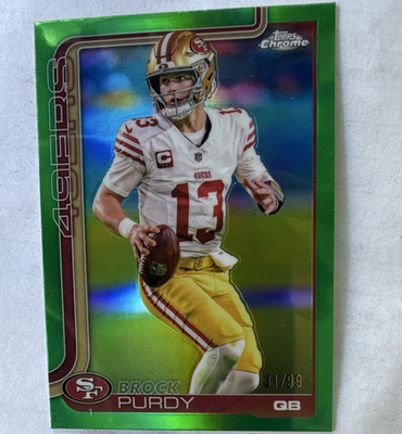 Topps Chrome Green Parallel Brock Purdy 31/99 San Francisco 49ers #262 2025