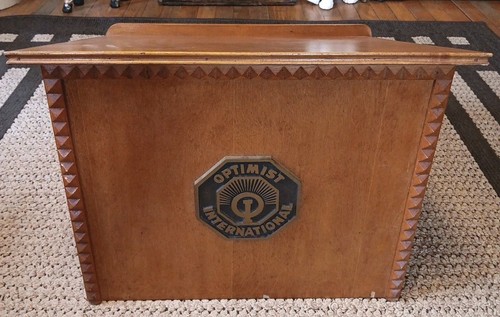 Vtg Optimist International Wooden Lecturn 19" X 15" X 16"