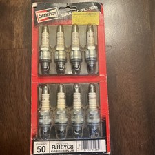 Vtg Sealed Champion Spark Plugs 8 Pc. RJ18YC8 made in USA
