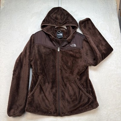 The North Face Fleece Hoodie Womens Medium Brown Full Zip Plush Jacket Cozy