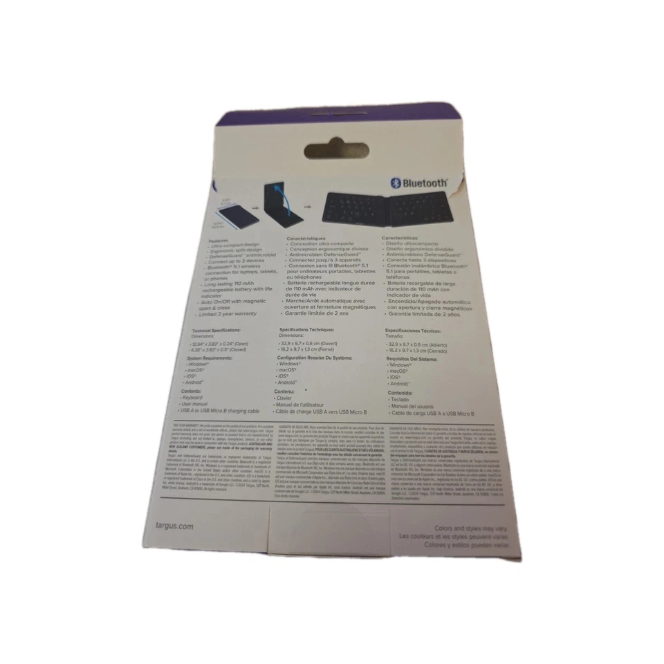 Targus Bluetooth Wireless Folding Keyboard Windows/macOS/iOS/Android NIB - Image 2 of 3