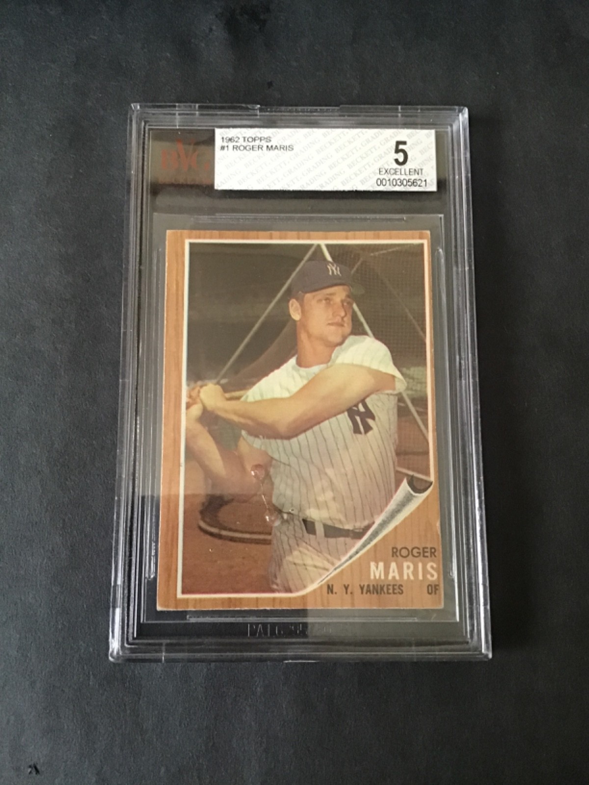 1962 Topps Roger Maris #1 BVG 5 Yankees