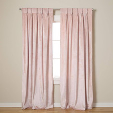 Velvet Blush Solid Light Filtering Triple Pinch Pleat / Hidden Tab Curtain, 27 I