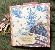Handmade Vintage Inspired Christmas Junk Journal Small Album w/ Holiday Ephemera