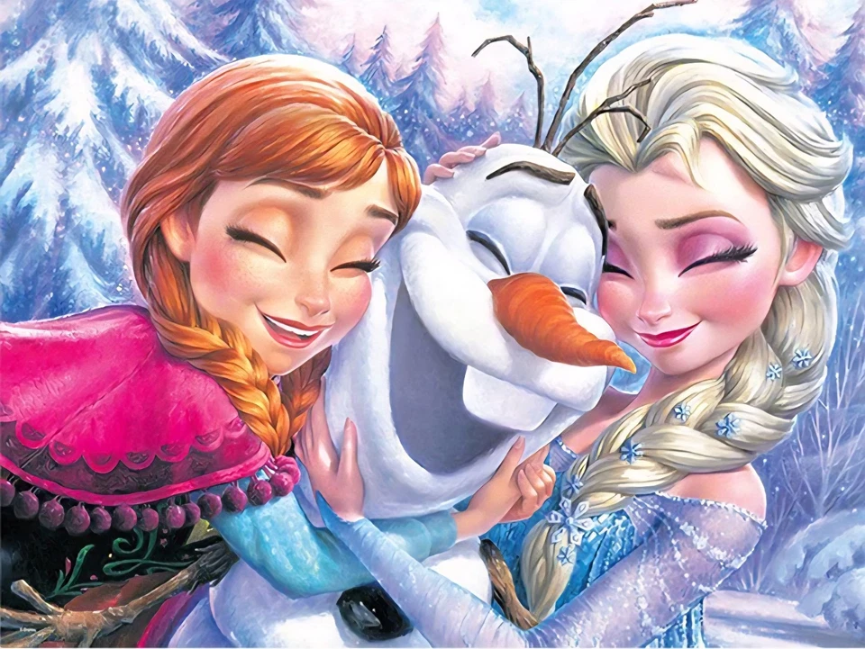 DISNEY FROZEN FRIENDS diamond painting Anna & Olaf 70cm x 50cm/27.5in x 19.6in - Image 2 of 2
