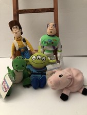 Disney Beanie Babies Toy Story Set - Woody, Buzz, Rex, Alien, and Hamm