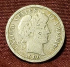 1900-P Barber Dime 90% Silver, Free Shipping