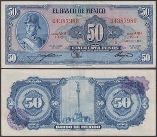 El Banco De Mexico 50 Pesos 1963 VF P 49