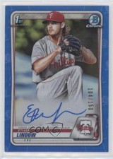 2020 Bowman Chrome Prospect Blue Refractor 104/150 Ethan Lindow #CPA-EL Auto it9