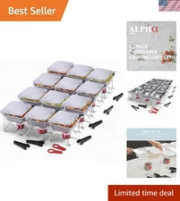 Perfect Buffet Setup: 12 Pack Disposable Chafing Dish Set with Accessories