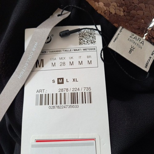Zara Collection M UK 8 10 Bronze Silver Sequin Metallic Blazer Jacket BNWT - Picture 10 of 13