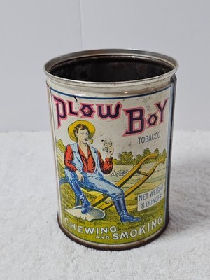 men's tobacco tins Antique Plow Boy Tobacco Tin 8oz Liggett & Myers Chewing Smoking Can