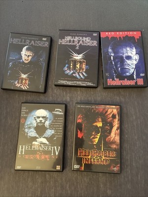 Hellraiser 1-5 Sammlung auf DVD uncut, mit Unterschriften auf Teil 2 Hülle