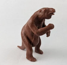 Marx Megatherium Prehistoric Dinosaur Vintage 1970s Brown Plastic Playset Figure
