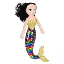 Sequin Mermaid Black Hair And Rainbow Tail ONE 