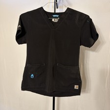 Carhartt Force Black Scrubs Top Size Small