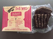 Vintage Dollspart Doll Wig Size 7 Dynel Light Brown New Old Stock Original Box