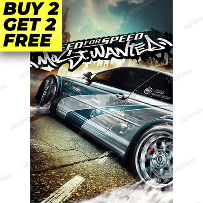 Need for Speed Most Wanted Poster Videospiel Kunstdruck Gaming Deko Geschenk A2 A3