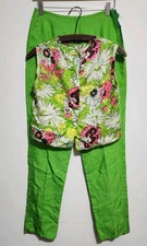 1960s Oleg Cassini Silk Floral Pants Top Set Vintage Mod Retro Designer Fashion