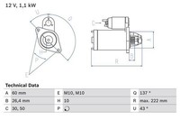 Starter FüR MERCEDES-BENZ Bosch 0986021800