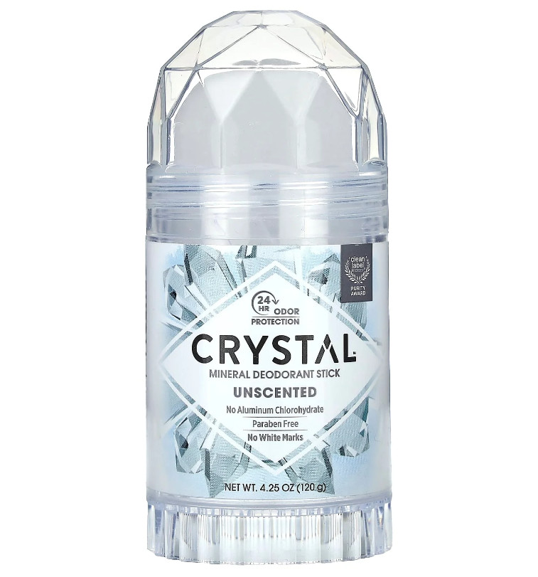 CRYSTAL Mineral Deodorant Stick 24Hr Odor Protection, Unscented, 4.25 oz
