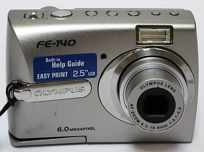 Olympus FE-140 6.0MP Digital Camera Silver Tested Working Loose Battery Lid Read