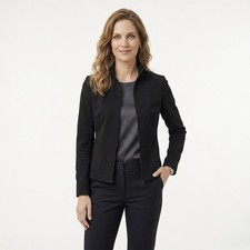 The Limited Women Stretch Black Zipper Blazer Jacket Size M Casual Office Work