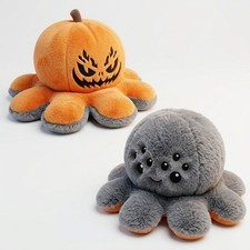 Halloween Pumpkin Octopus Plush Reversible Flip Face Changing Soft Toy Gift AU
