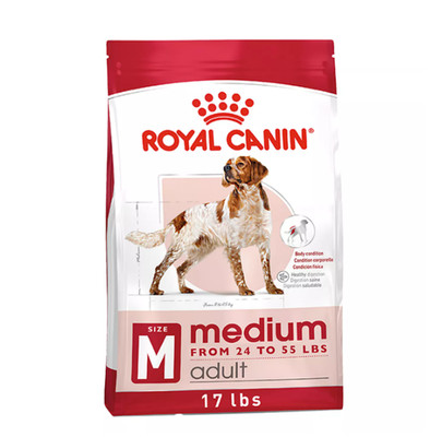 New w/ tags Royal Canin Medium Breed Adult Dry Dog Food Chicken & Rice 17 Lb NWT