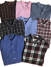 Lot of 8 Chaps Casual/Dress Long Sleeve (1 Short) Button Up Shirts Men's XL