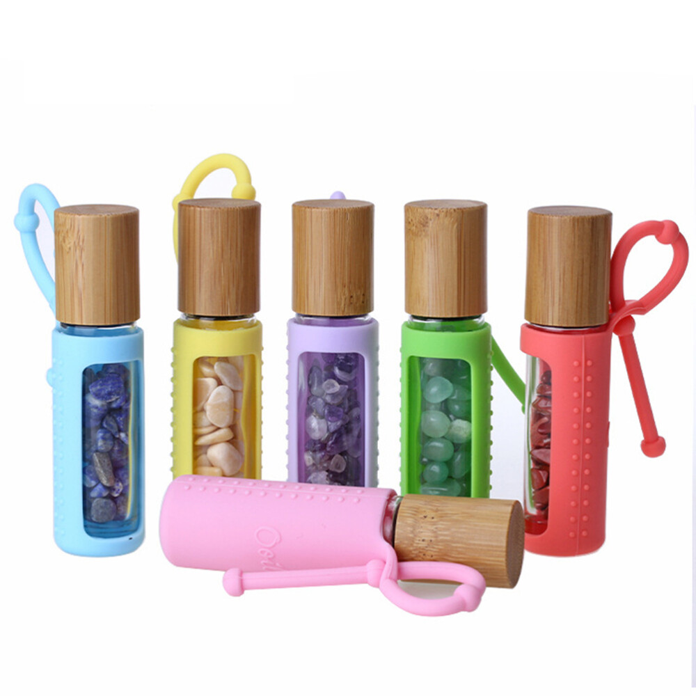 6PCS 10ML Glass Bottles Roller Bottle Holder Sleeve Essential Oil Protector