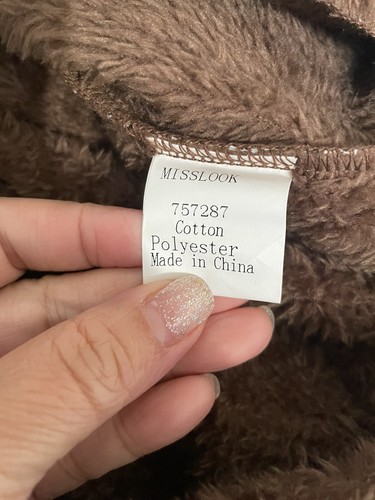 Abrigo con capucha para mujer MISSLOOK a cuadros con capucha marrón talla pequeña - Imagen 7 de 7