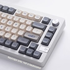 Retro Gray White PBT Keycap Set Dyesub XDA Profile for Cherry MX Mechanical Keyb