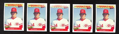 1986 Fleer #29 Pete Rose 5ct Reds Baseball Card Lot 2403F