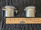 The Palm Restaurant ~ Set of (2) 2" Stainless Steel Airtight Cannisters ~ Unused
